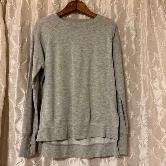 Sweaty Betty After Class Pullover Sweatshirt Light Heathered Gray Oversized - Picture 2 of 12
